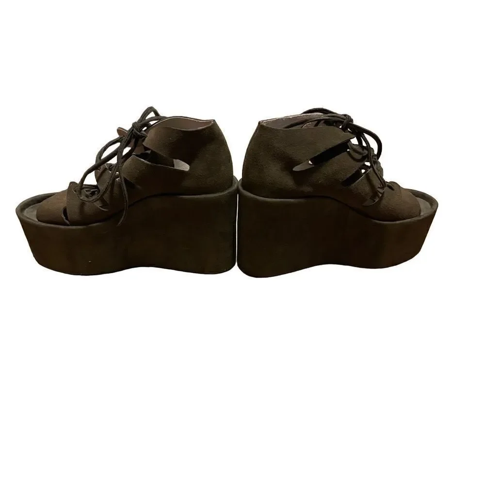 Jeffrey Campbell Green Suede Platform Shoes